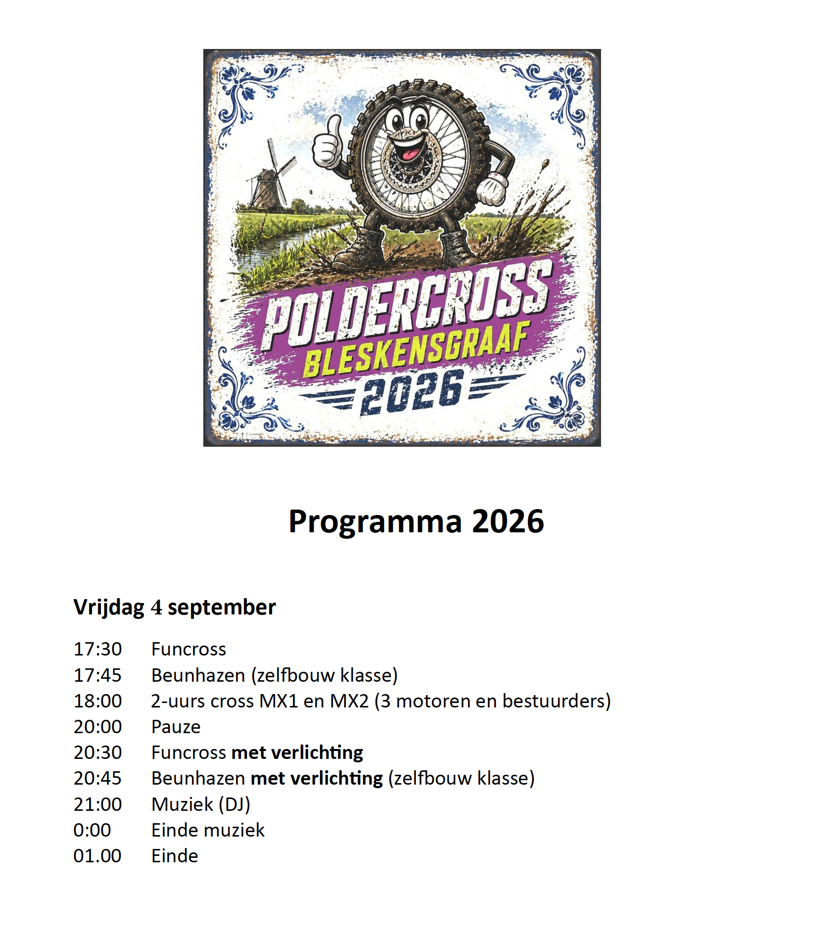 Wedstrijdprogramma 2026 pagina 1